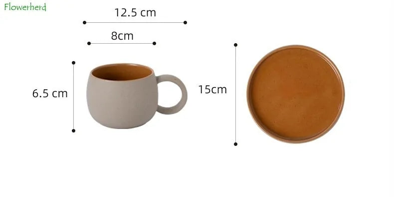 Coffee Mug with Saucer Ceramic