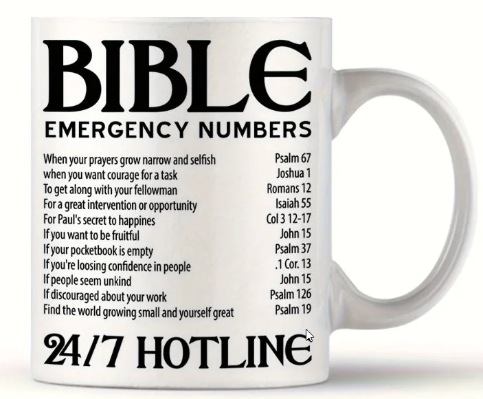 Bible Emergency Numbers Mug