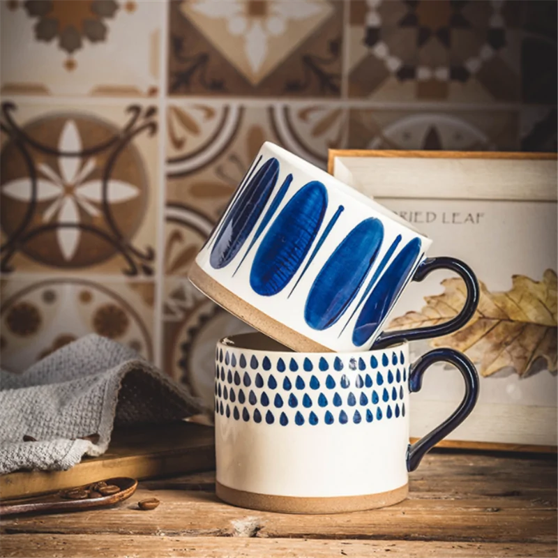 Japanese Style Hand Painted Ceramic Mugs