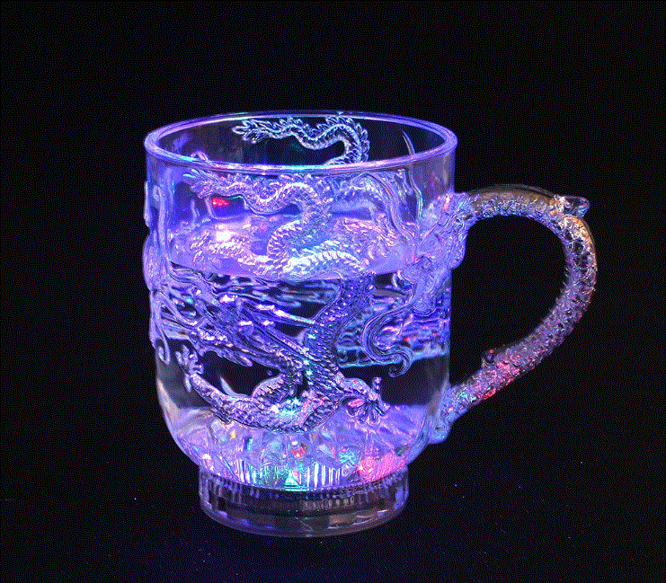 LED Flashing Water Cup Dragon Pattern Mug