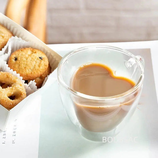 Heart-Shaped Double Wall Tea Mug